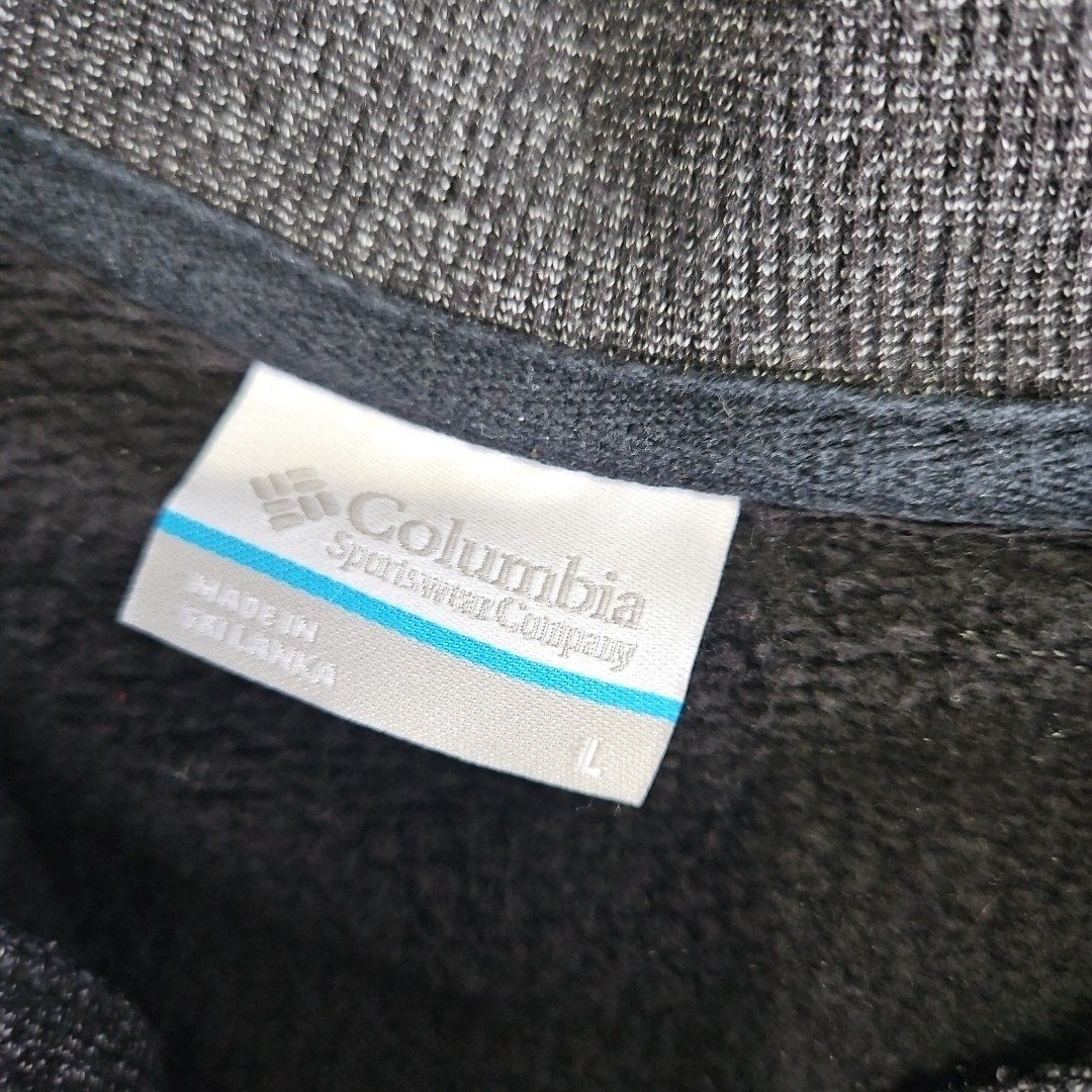 Columbia Men's Large 3 Button Front Longsleeve Pullover Sweater Dark Gray Black gallery