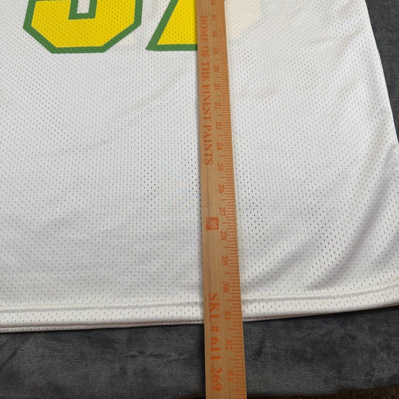 John Deere Mesh Jersey Mens Medium White Green Yellow Number 37 Graphic gallery