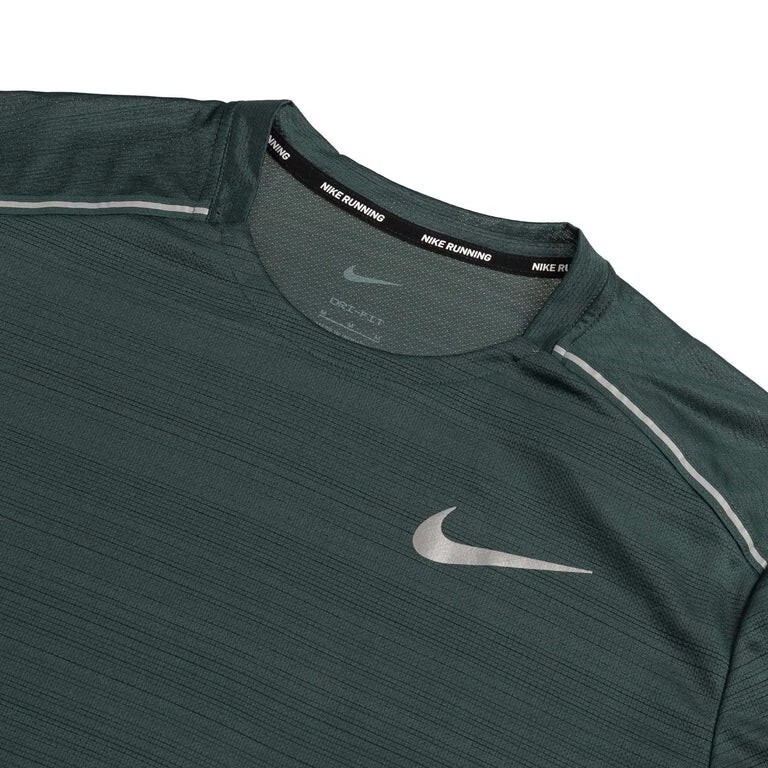 Nike Men’s Dri-Fit Miler Running Shirt Pine Green Reflective Sizes AJ7565-328 gallery