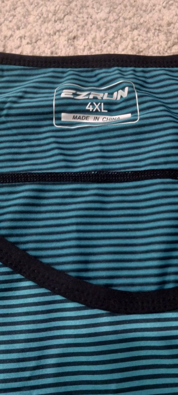 EZ Run Mens 4xl Blue And Teal Striped Workout Fitness Sleeveless Tank Top New gallery