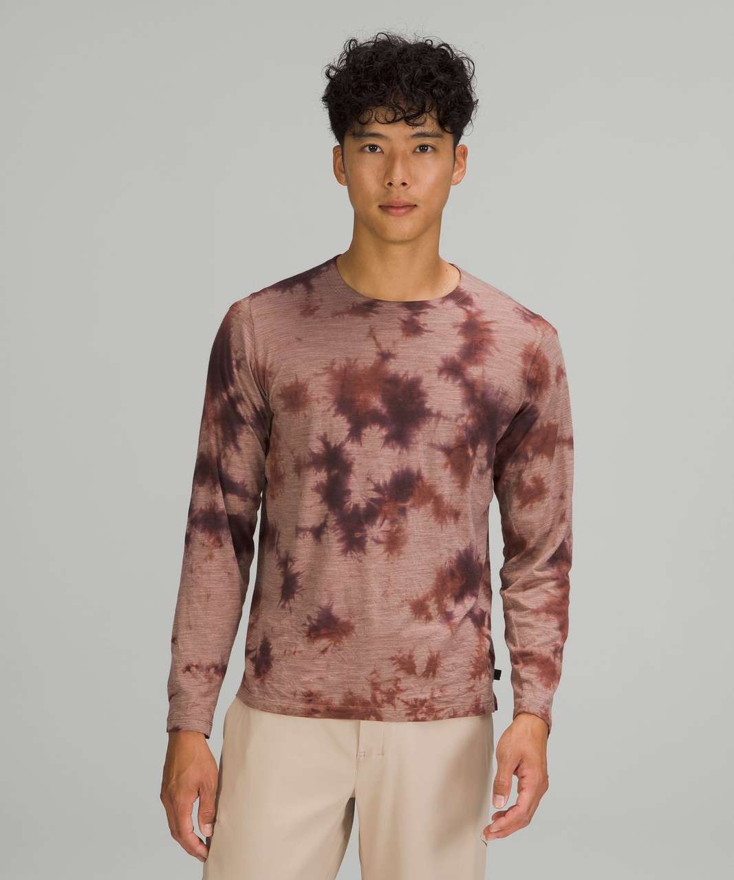 Lululemon Lab Shirt Mens Large Bronze Copper Tie Dye Long Sleeve Wool Blend gallery