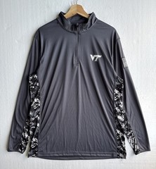 Colosseum Virginia Tech 1/4 Zip Shirt Men’s XL Gray Camo Military Appreciation