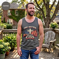 One Nation Under God Patriotic USA Tank Top Freedom