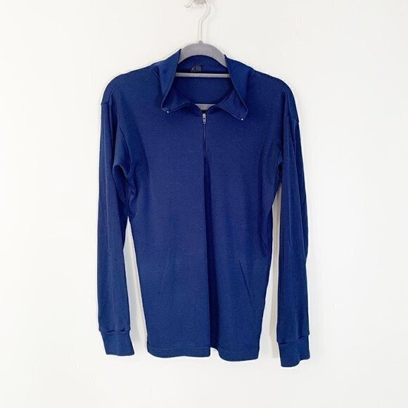 Patagonia Capilene Quarter Zip Pullover Mens Small Blue Long Sleeve Base Layer
