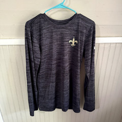NWT Nike Mens Heathered Black New Orleans Saints Long Sleeve T-Shirt Size Small