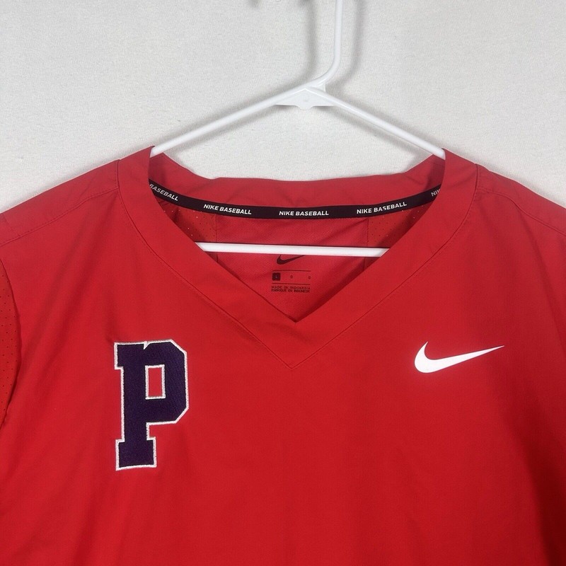 Nike Baseball Windbreaker Shirt Mens Large Red Short Sleeve Golf Activewear Top gallery