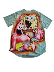 SpongeBob SquarePants Nickelodeon #99 Baseball Jersey Teal Blue • Small