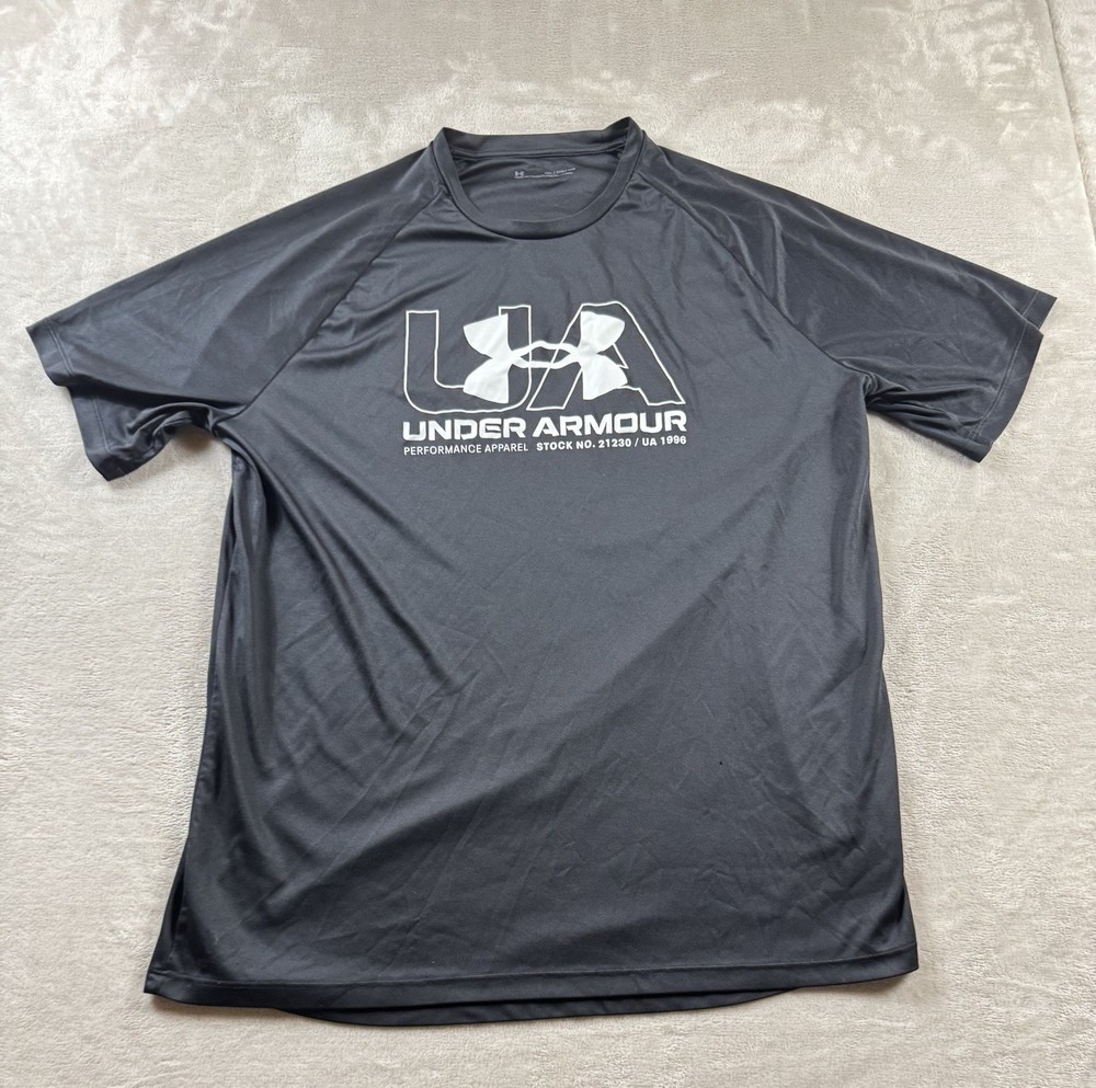 Under Armour Men's Short Sleeve Tee Black Size 2XLT Active Workout Outdoors Tee