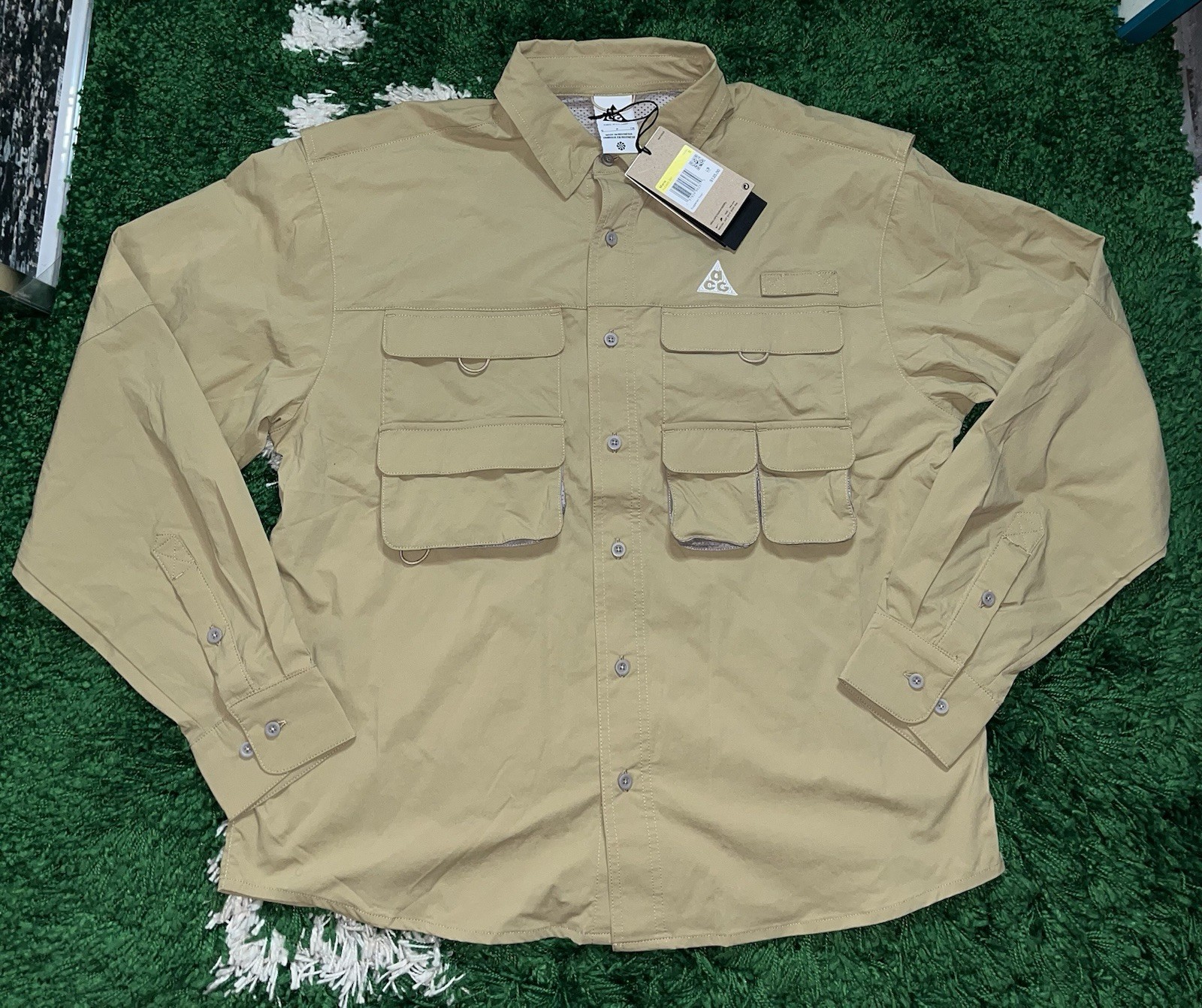 Nike ACG Orb Weaver Dri-Fit ADV UV Oversized Shirt HJ2465-297 Beige Sz Small gallery