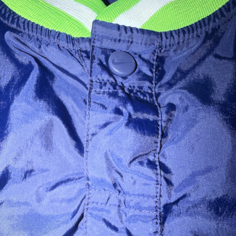 Vintage 90s Nike Short Sleeve Wind Pullover shirt Navy Lime Green Men's M gallery