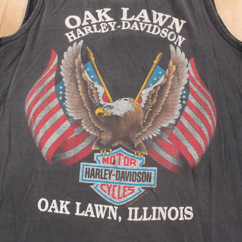 HOLOUBEK Harley-Davidson Oak Lawn tank top shirt 2XL tag vtg 90s usa made biker gallery