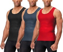DEVOPS 3 Pack Men Muscle Dry Fit Compression Tank Top