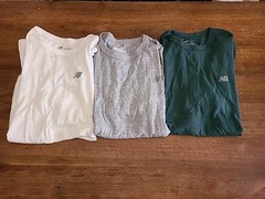 New Balance Essentials Shirt, Lot of 3, Green, Gray , White Size M