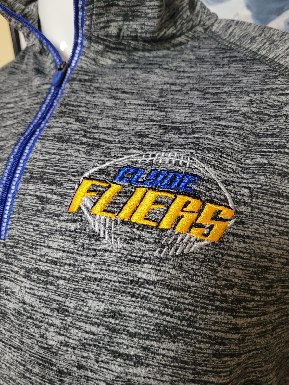 Clyde High School Fliers Football Long sleeve Pullover Performance Shirt Medium gallery
