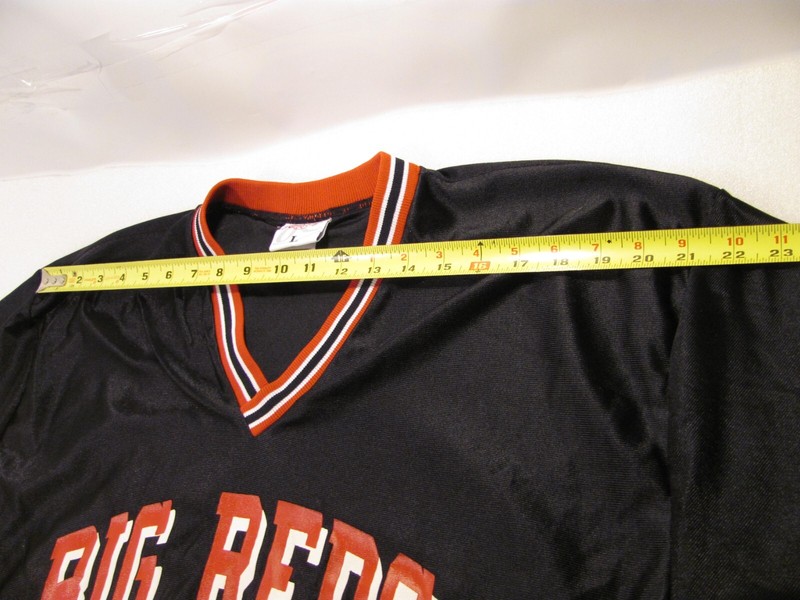 Rawlings Big Reds Jersey Unisex L Black with White Side Stripe High School Vtg gallery