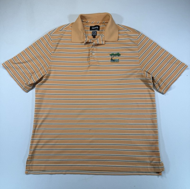 Ashworth 2008 US Open Torrey Pines Golf Polo Shirt Mens Large Striped gallery