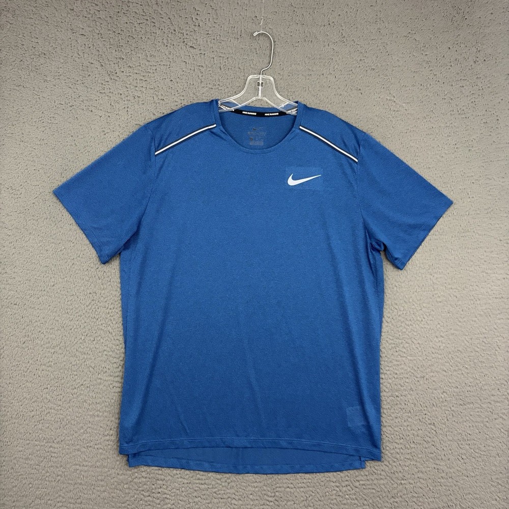Nike Running T-Shirt Mens XL Blue Dri-FIT Activewear Workout Gym Sports Dad