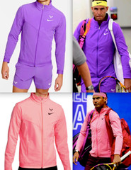 1 NIKE RAFAEL RAFA NADAL PINK OR PURPLE JACKET US OPEN WINDBREAKER BULL XS NEW!