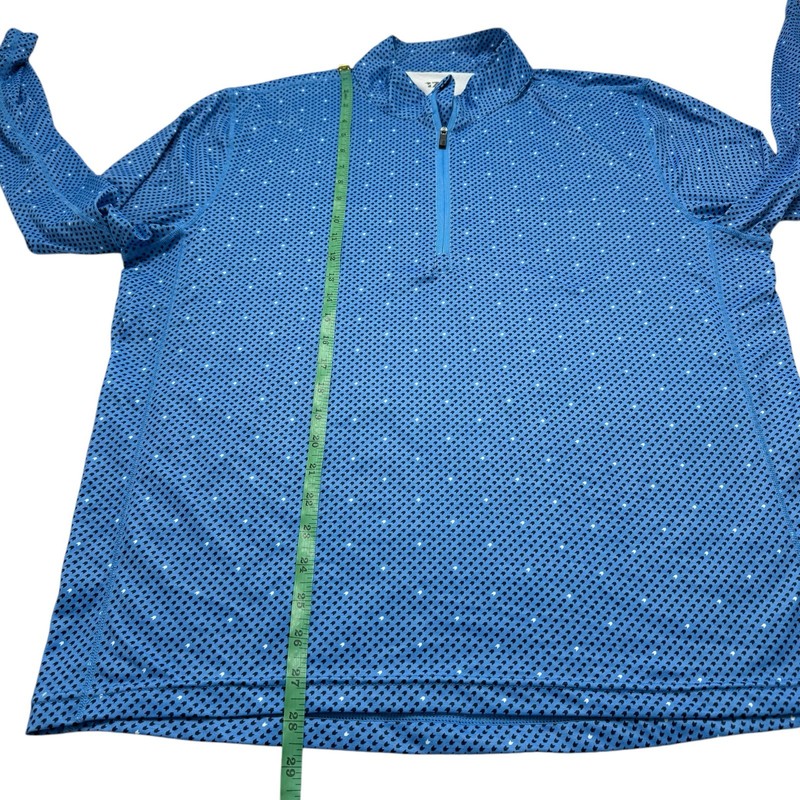 1764 Blue Arrow Print 1/2 Zip Long Sleeve Collared Shirt Size Large Mens Golf gallery