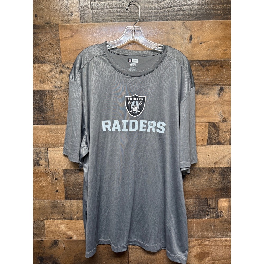 NFL Las Vegas Raiders Team Apparel Mens 3XL Gray "Feel Cool" Performance T-Shirt