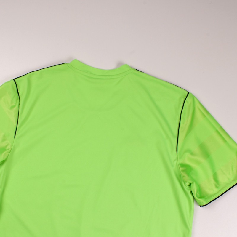 Vintage Adidas Climalite Neon Green Striped Jersey Training T-Shirt Mens Size: L gallery