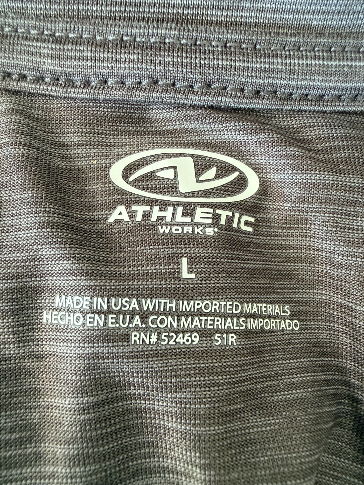 Men's Size Large Athletic Works Poly Jersey Tee Charcoal Grey Stripe NWT USA gallery