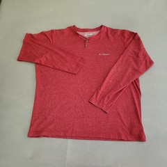 Columbia Omni Wick Long Sleeve Henley Shirt Men’s L Dark Red