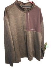 G.H. Bass Men’s Quarter Zip Fleece Lined Top Athletic Red W/Chest Pocket Xxl