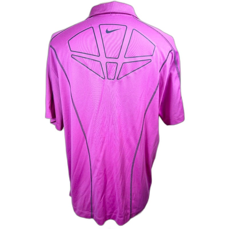 NIKE DRI-FIT GOLF Vented Back Athletic Polo Shirt Pink Purple XL short sleeve gallery