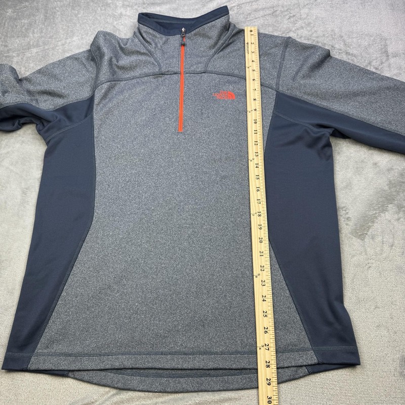 The North Face Pullover Mens Large Gray Quarter Zip Fleece Hiking Top Shirt gallery