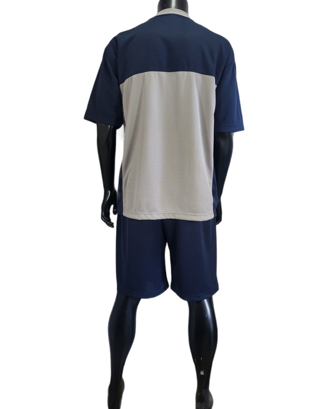 New Vintage Men 2-Piece Active Jersey Tracksuit Shirt & Short, Blue Medium-XXXL gallery