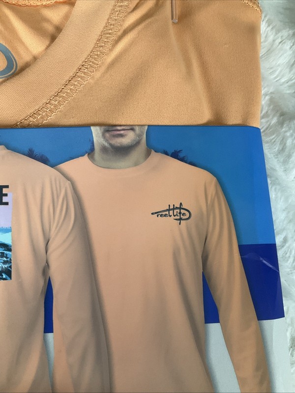 Reel Life Mens Size XL Peach Sun Defender Sun & Water Sport Shirt Lightweight gallery