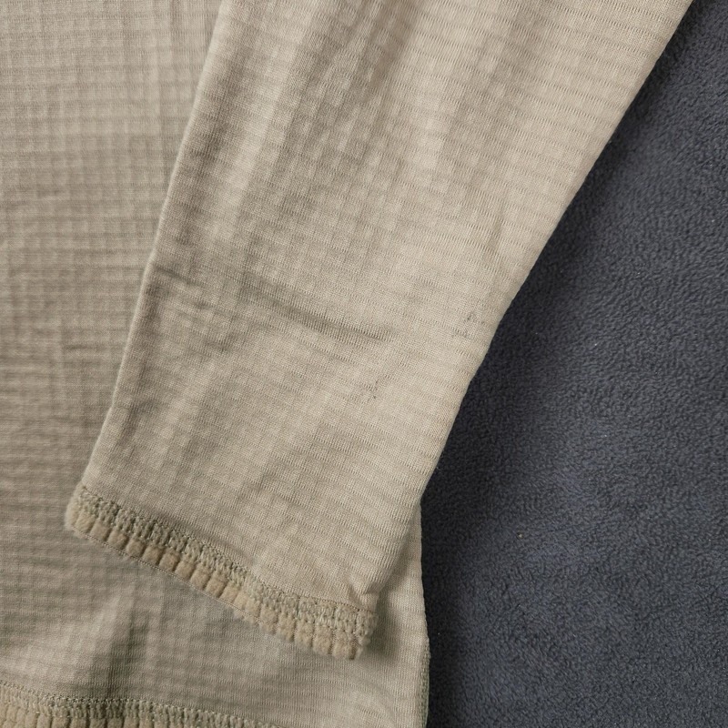 Peckham Gen III L2 Top Mens Medium Long Tan 1/4 Zip Grid Fleece Base Layer Shirt gallery
