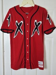 21 Savage x Black Bart Simpson Baseball Jersey Men’s Size Medium Red RISE AS 1NE