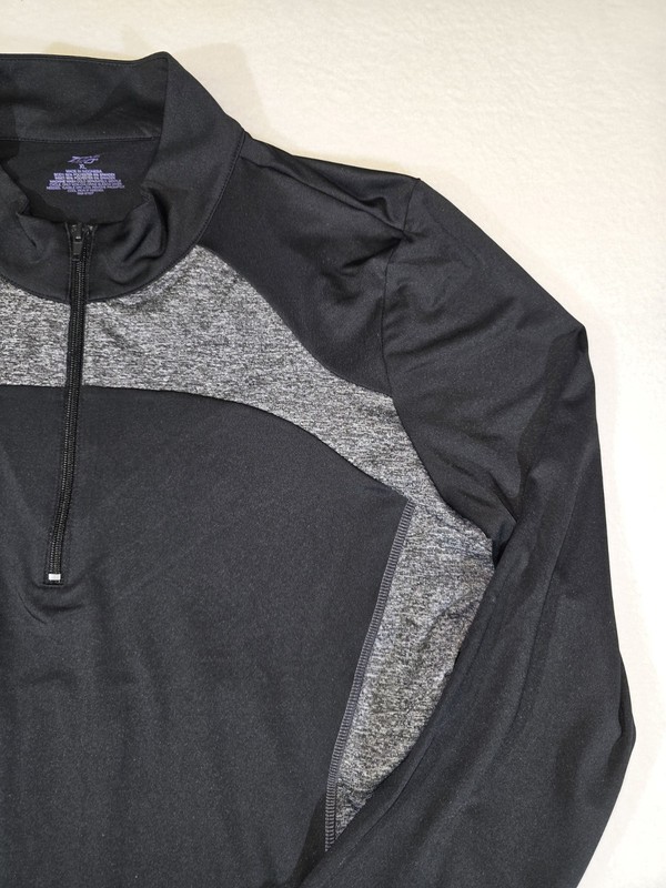Zone Pro Athletic Quarter Zip Pullover Active Black Gray Size XL gallery