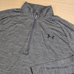 Under Armour Tech Tee Textured 1/2 Zip Pullover Mens L Gray Space Dye 1382797