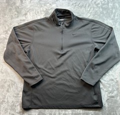 Nike Mens Size XL 1/2 Zip Fit Dri Long Sleeve Black Mock Neck Lightweight Golf