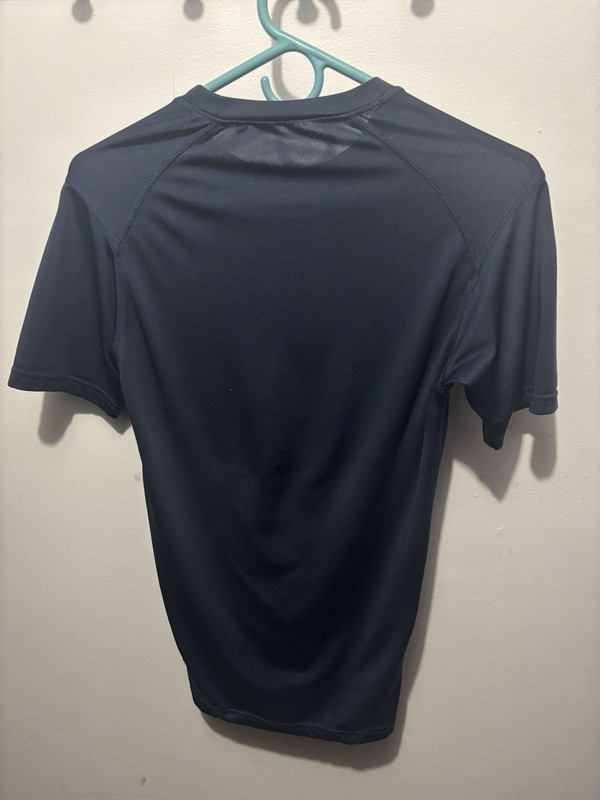 Dark navy blue mens compression Athletic Shirt size small gallery