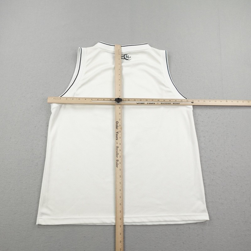 No Cal Shirt Mens XL White Black Skull Bandana Sleeveless Jersey Tank Top V Neck gallery