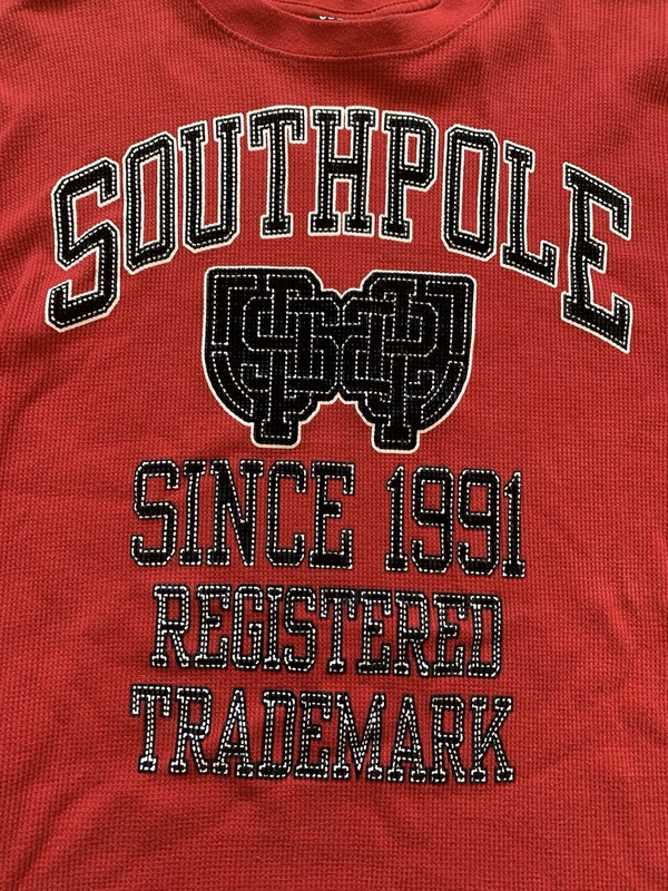 South Pole Thermal Waffle Knit Long Sleeve VTG Graphic Red Shirt Men’s Size XL gallery