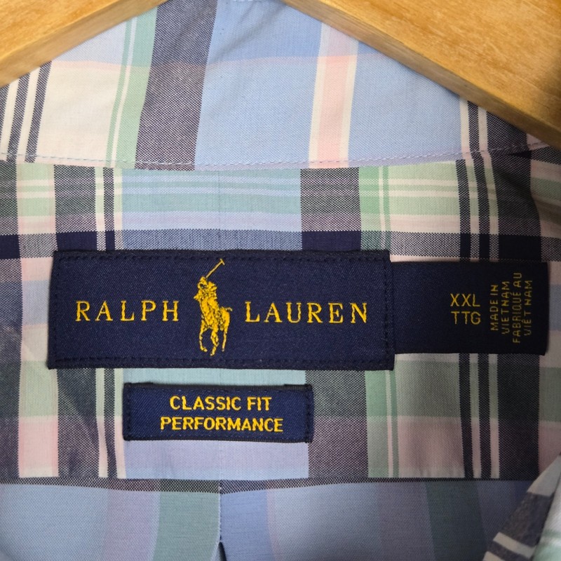 POLO RALPH LAUREN PERFORMANCE Size 2XL Mens Button Down Shirt Wicking Plaid gallery