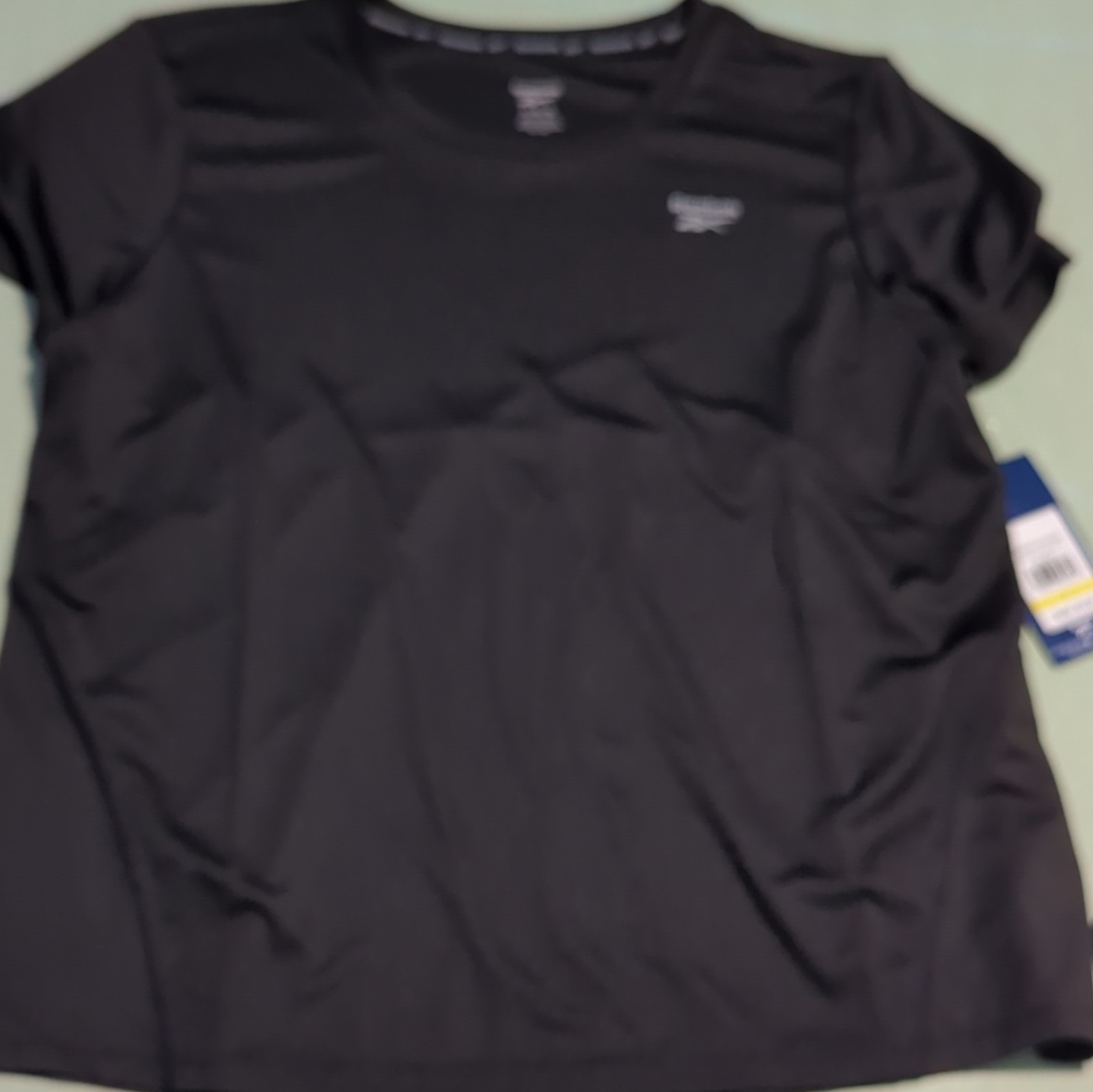 Reebok Men’s Activewear Crew Neck Short Sleeve T-Shirt Black L Polyester Logo gallery