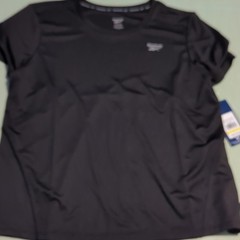 Reebok Men’s Activewear Crew Neck Short Sleeve T-Shirt Black L Polyester Logo