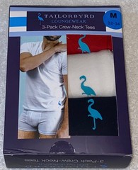TAILORBYRD 3 Pack Crew Neck Navy Blue Red White Cotton Tees T Shirt Mens Sz S