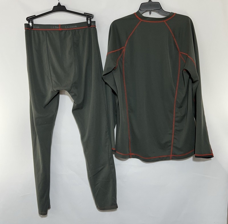 LL Bean Lightweight Long Sleeve Shirt Men L Tall Sport Stretch Base Layer Gray gallery