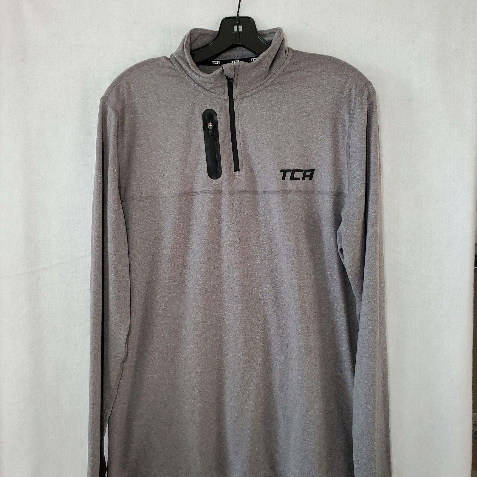 TCA Shirt Men's Medium Fusion Pro Quick Dry Long Sleeve 1/4 Zip Running Grey gallery