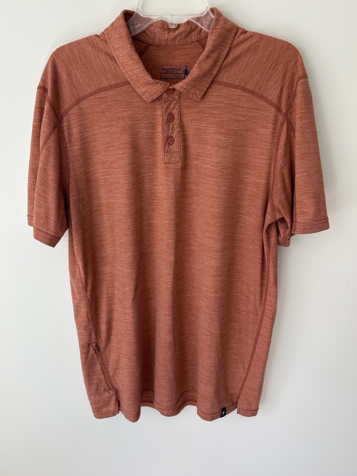 Smartwool Men’s Size Large Merino Sport 150 Polo Shirt Performance Pocket Hiking gallery