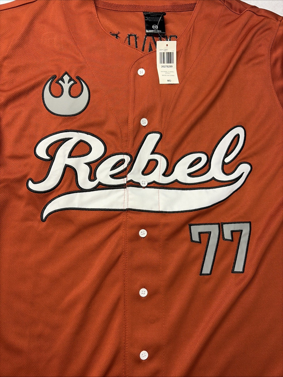 Luke Skywalker Star Wars Rebel Baseball Jersey Size Medium M Boxlunch Nwt gallery
