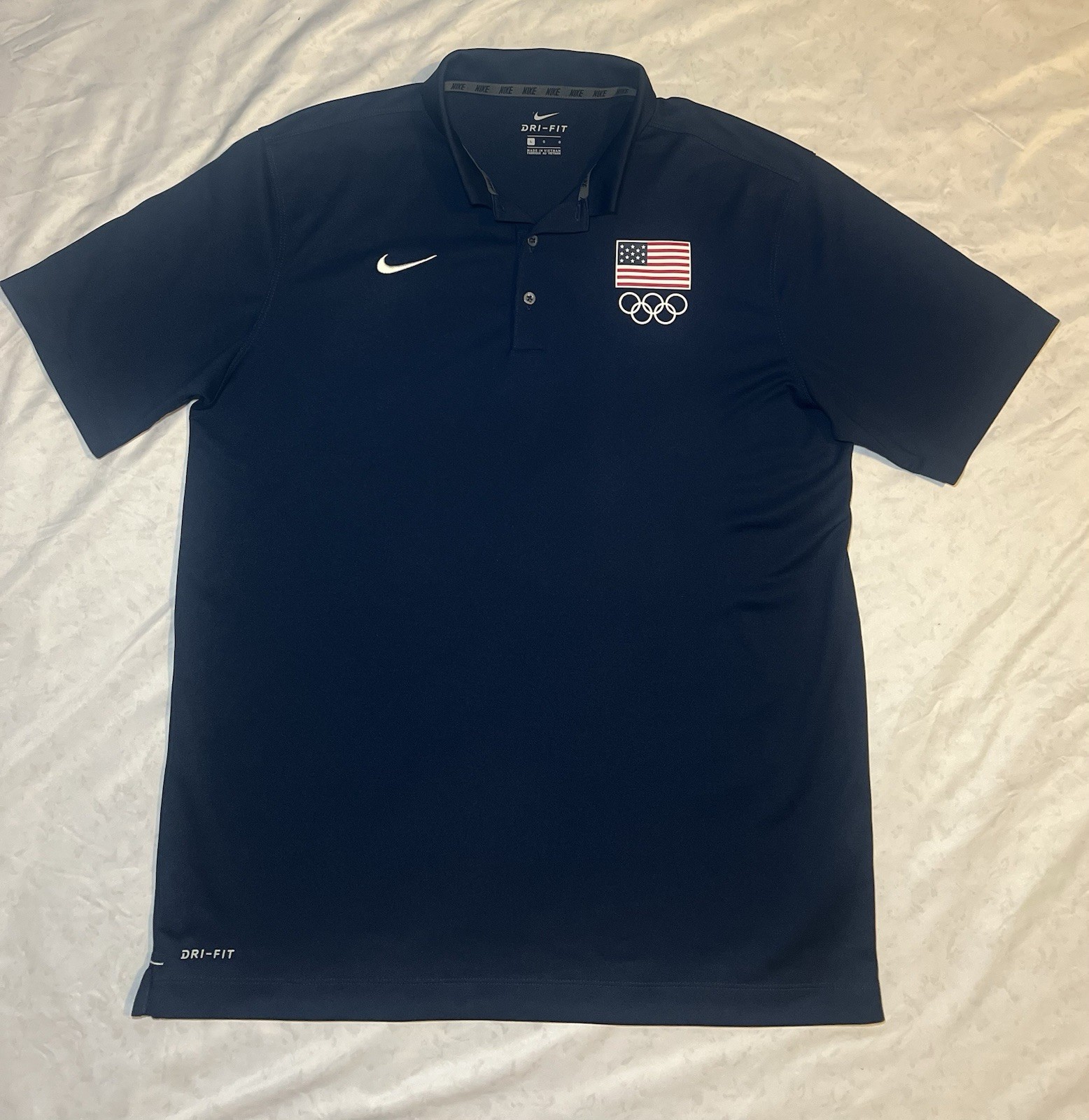 Men's Nike Navy Team USA Olympic Rings Varsity Performance Polo,Navy Blue,Large gallery