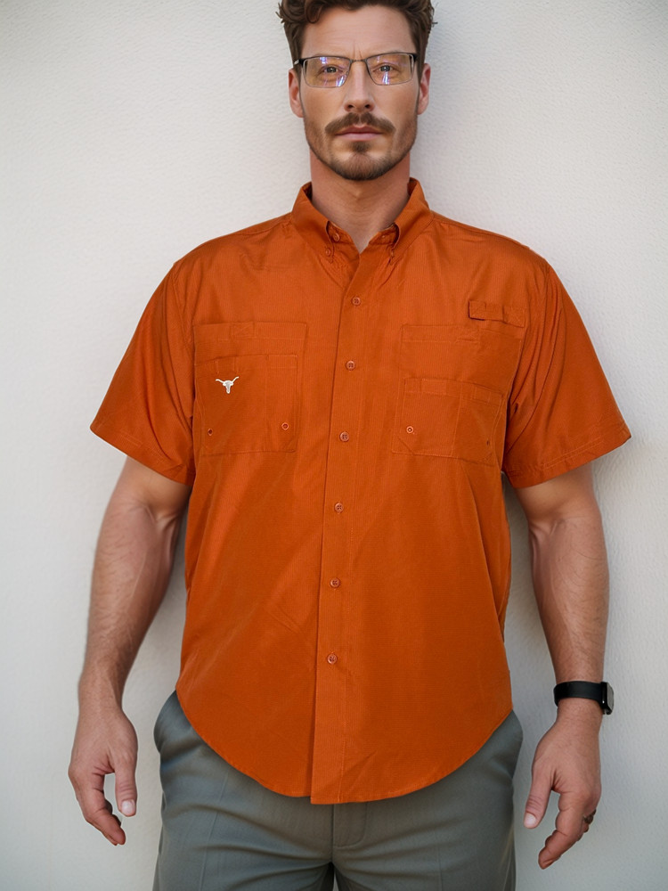 Texas Longhorns UPF 50+ Button-down shirt with vented back Size Small